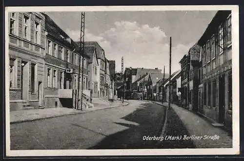 AK Oderberg /Mark, Blick in die Berliner Strasse