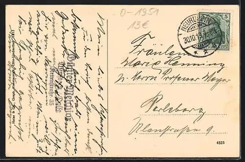 AK Neuruppin, Friedrich Wilhelmstrasse, Ecke Wichmannstrasse