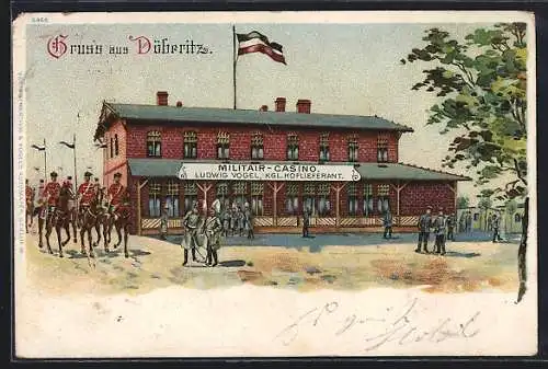 Lithographie Döberitz, Restaurant Militair-Casino von Ludwig Vogel