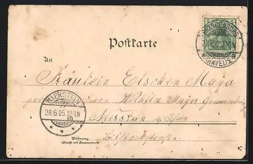 Lithographie Heringsdorf / Ostseebad, Curhaus u. Brücke, Strandparthie, Kaiser-Wilhelm-Brücke