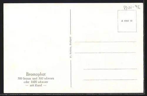 AK Stuttgart, Krankenhaus mit Strasse und Abzweig, Kiosk