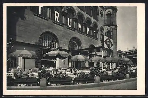 AK Berlin-Charlottenburg, Cafe-Konditorei Trumpf an der Kaiser Wilhelm-Gedächtniskirche, Kurfürstendamm 10