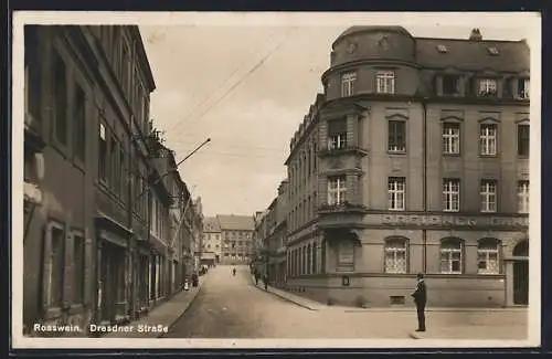 AK Rosswein, Dresdner Strasse mit Dresdner Bank