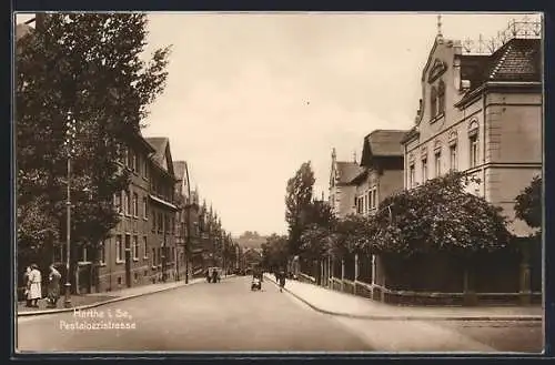 AK Hartha /Sa., Blick in die Pestalozzistrasse