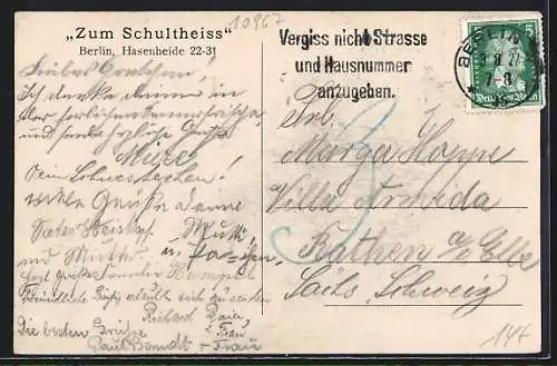 AK Berlin-Kreuzberg, Etablissement Zum Schultheiss, Hasenheide 22-31, Innenansicht, Garten