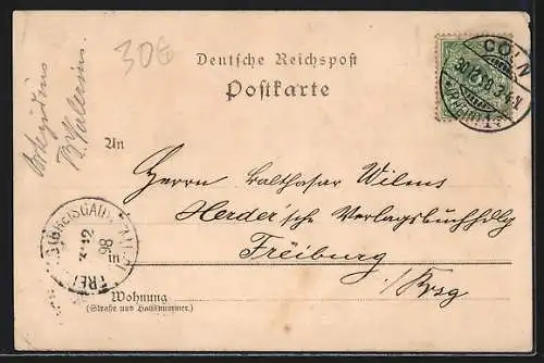 Lithographie Essen-Borbeck, Ortsansicht von oben, Schloss, Bürgermeister-Amt, Krankenhaus