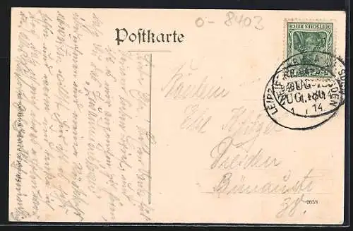 AK Nünchritz, Strassenpartie mit Kindern