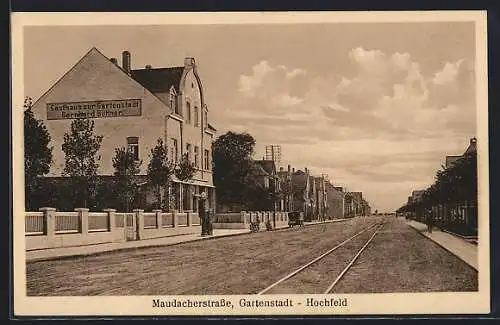 AK Hochfeld, Maudacherstrasse mit Gasthaus zur Gartenstadt