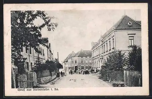 AK Siebenlehn i. Sa., Strassenpartie mit Kindern