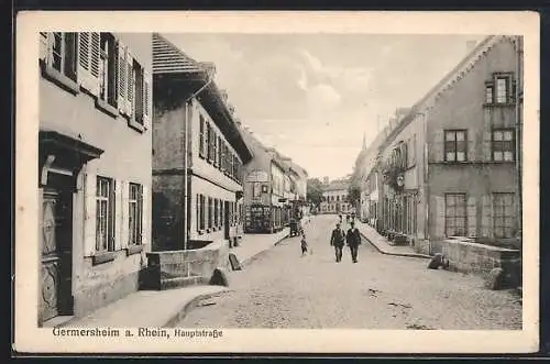 AK Germersheim a. Rhein, Blick in die Hauptstrasse