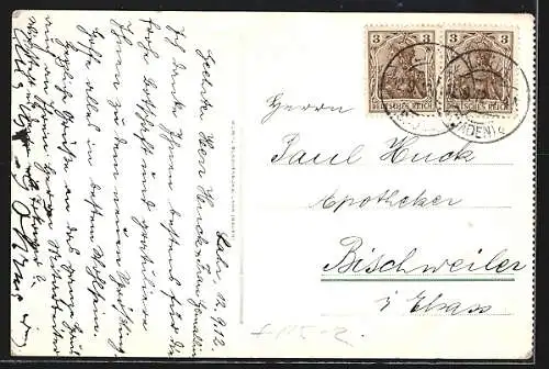 AK Lahr i. B., Ansicht vom Villenviertel aus mit Zeppelin Schwaben