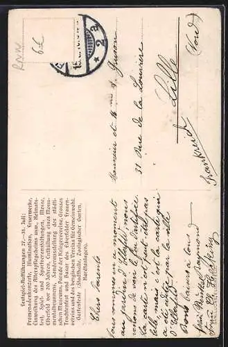 Künstler-AK Elberfeld, Dreijahrhundertfeier der Stadt 1910, Festpostkarte