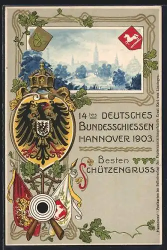 AK Hannover, 14. Deutsches Bundesschiessen 1903, Wappen