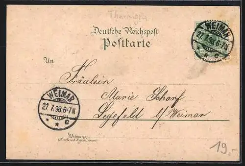 Lithographie Buchfart, Gasthof zum Goldnen Stern, Bes. L. Güldner, Felsen-Schloss und Brücke