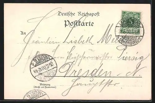 Lithographie Isenberg bei Hattingen, Restaurant von Herm. Rossbach, Isenberg, Totalansicht von Hattingen