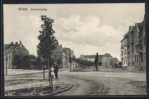 AK Wesel / Rhein, Strassenpartie im Kurfürstenring