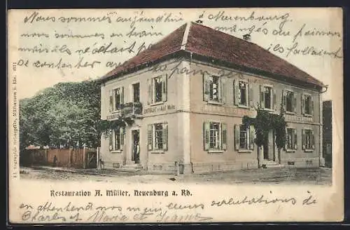 AK Neuenburg a. Rh., Restaurant von A. Müller