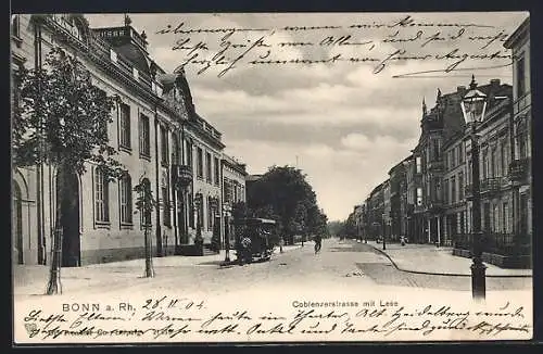 AK Bonn a. Rh., Coblenzerstrasse mit Lese und Strassenbahn