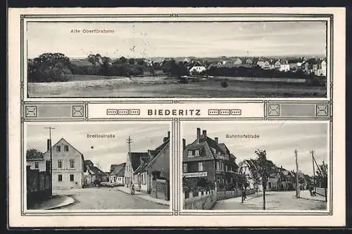 AK Biederitz, Restaurant in der Bahnhofstrasse, Gasthof zur Stadt Magdeburg in der Breitestrasse, Alte Oberförsterei