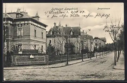 AK Langebrück, Familien-Pension Kunze in der Bergerstrasse