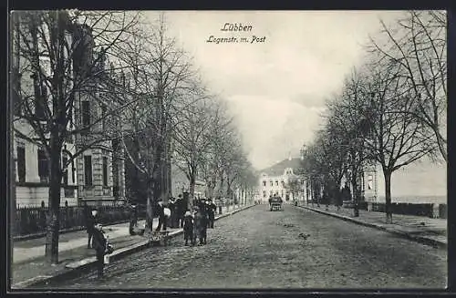 AK Lübben, Logenstrasse mit Post