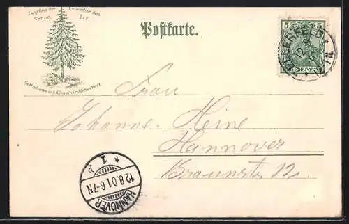 Lithographie Zellerfeld, Gasthaus Deutsches Haus, Ortsansicht