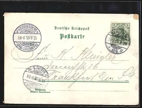 Lithographie Heringsdorf / Ostseebad, Lindemanns Hotel, Corswand-See, Seeschloss und Kirche