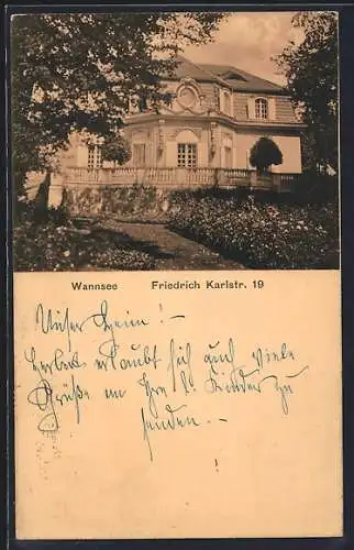 AK Wannsee, Villa in der Friedrich Karlstrasse 19