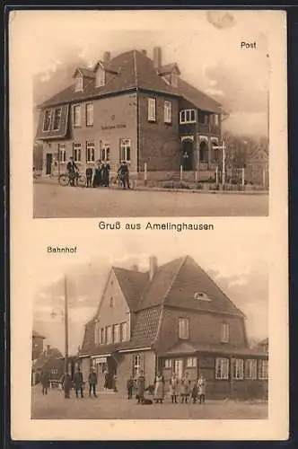 AK Amelinghausen, Bahnhof und Post