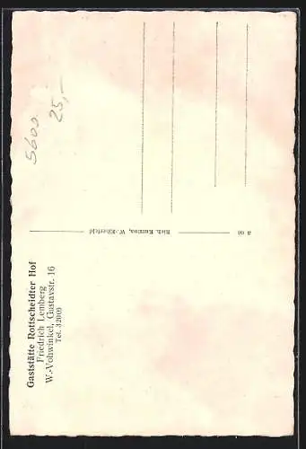 AK Vohwinkel, Gasthaus Rottscheidter Hof v. F. Lemberg, Gustavstrasse 16 Ecke Rottscheider Strasse