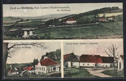 AK Brand-Laaben, Stollberg, Gasthaus z. Kreutzwirt, Bes. Leopold Kahrer, Schule und Gut