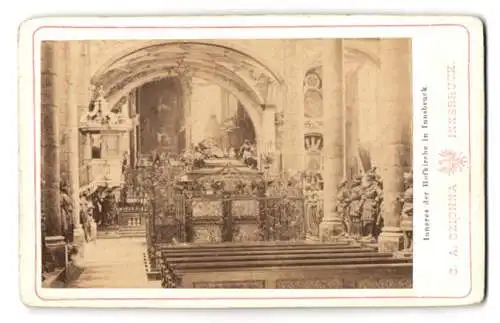 Fotografie C. A. Czichna, Innsbruck, Ansicht Innsbruck, Innenansicht mit Blick zum Altar