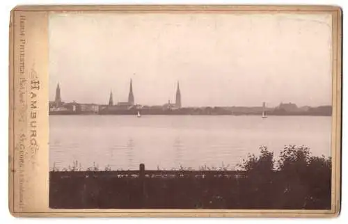 Fotografie Herm. Priester, St. Georg, Ansicht Hamburg, Alster mit Blick zur Innenstadt