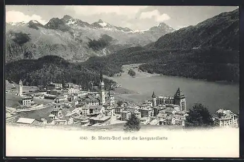 AK St. Moritz-Dorf, Teilansicht und die Languardkette