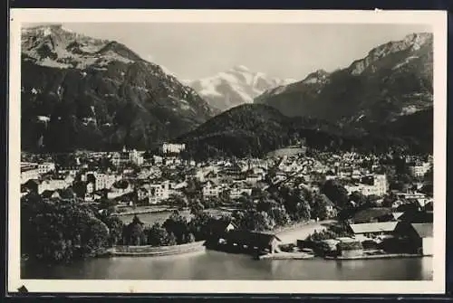 AK Interlaken, Teilansicht mit Jungfrau