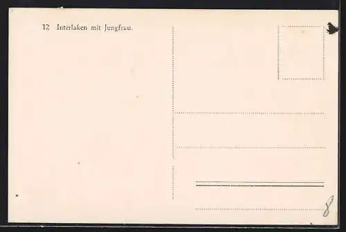 AK Interlaken, Teilansicht mit Jungfrau
