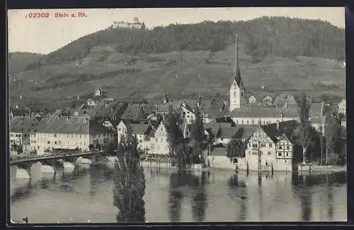 AK Stein a. Rh., Teilansicht mit Brücke