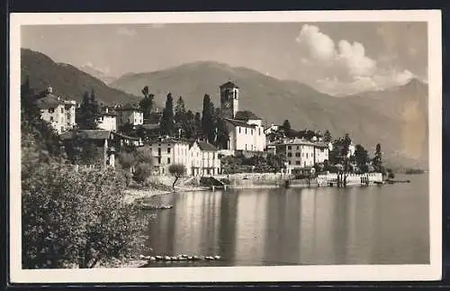 AK Brissago /Lago Maggiore, Panorama mit Bergen