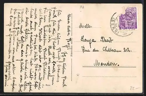 AK Merligen, Uferpartie mit Boot