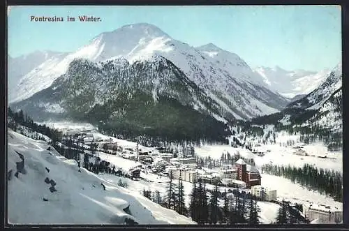 AK Pontresina, Teilansicht im Winter