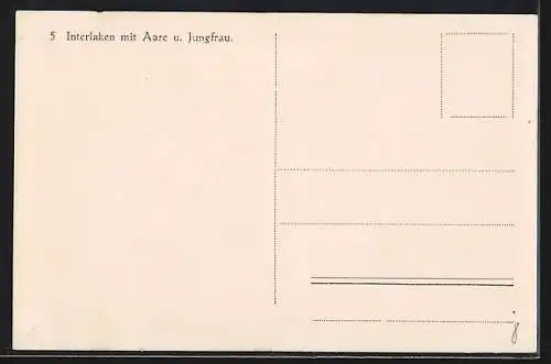 AK Interlaken, Teilansicht mit Aare und Jungfrau