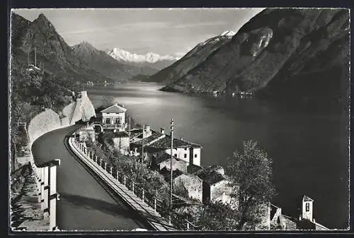 AK Gandria, Panorama mit Strassenpartie