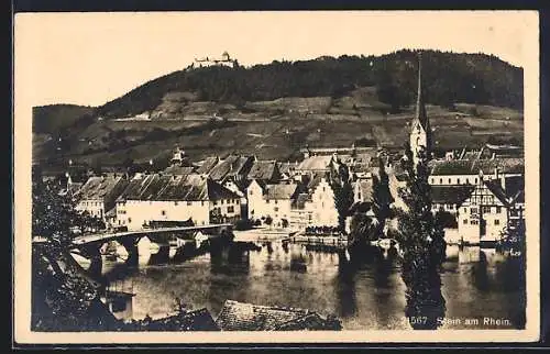 AK Stein am Rhein, Teilansicht mit Burg