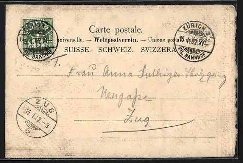 AK Zürich, Schweizerisches Landesmuseum mit Strassenpartie