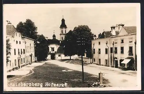 AK Reichersberg, Hofmarkt mit Handlung von Jos. Schmied