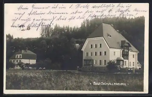 AK Bad Schallerbach, Wohnhäuser am Waldrand