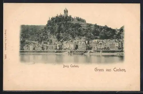 AK Cochem, Burg und Ort vom Wasser aus