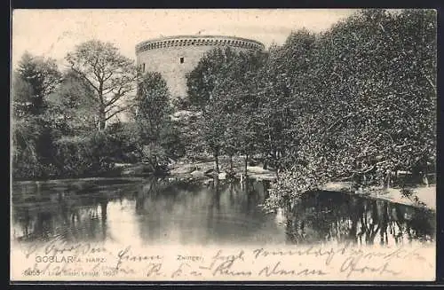 AK Goslar a. Harz, Zwinger vom Wasser aus