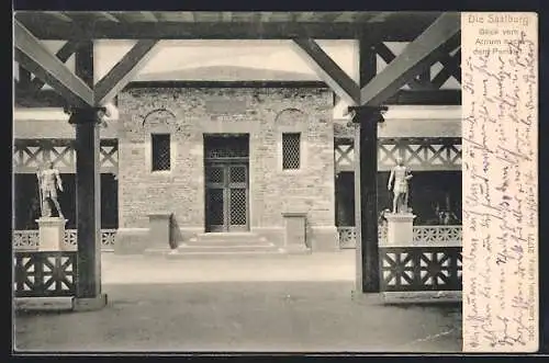 AK Bad Homburg vor der Höhe, Römerkastell Saalburg, Blick vom Atrium nach dem Peristyl