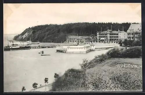 AK Glücksburg, Strandhotel mit Bucht aus der Vogelschau